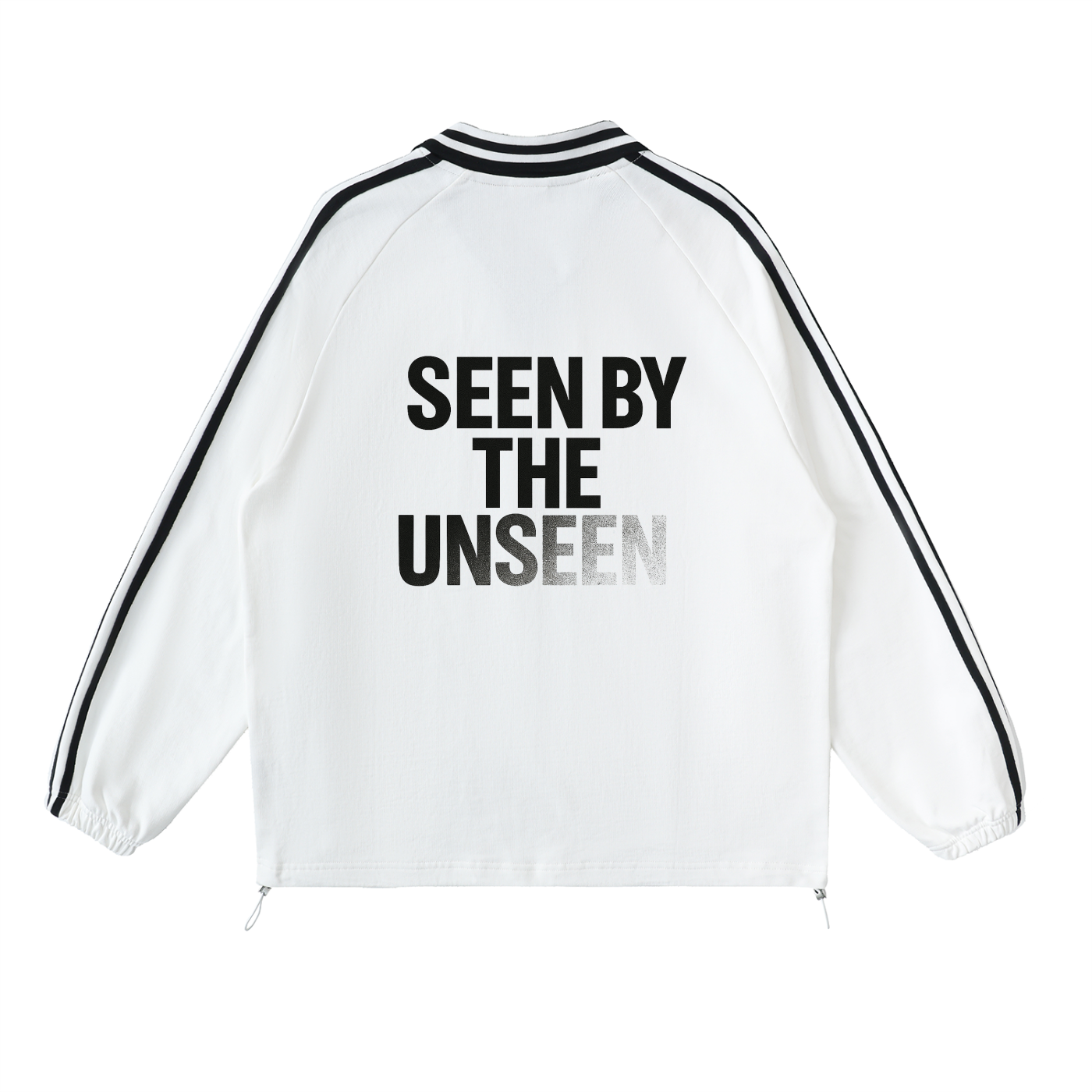 Contrast Striped Lapel Collar Sweatshirt