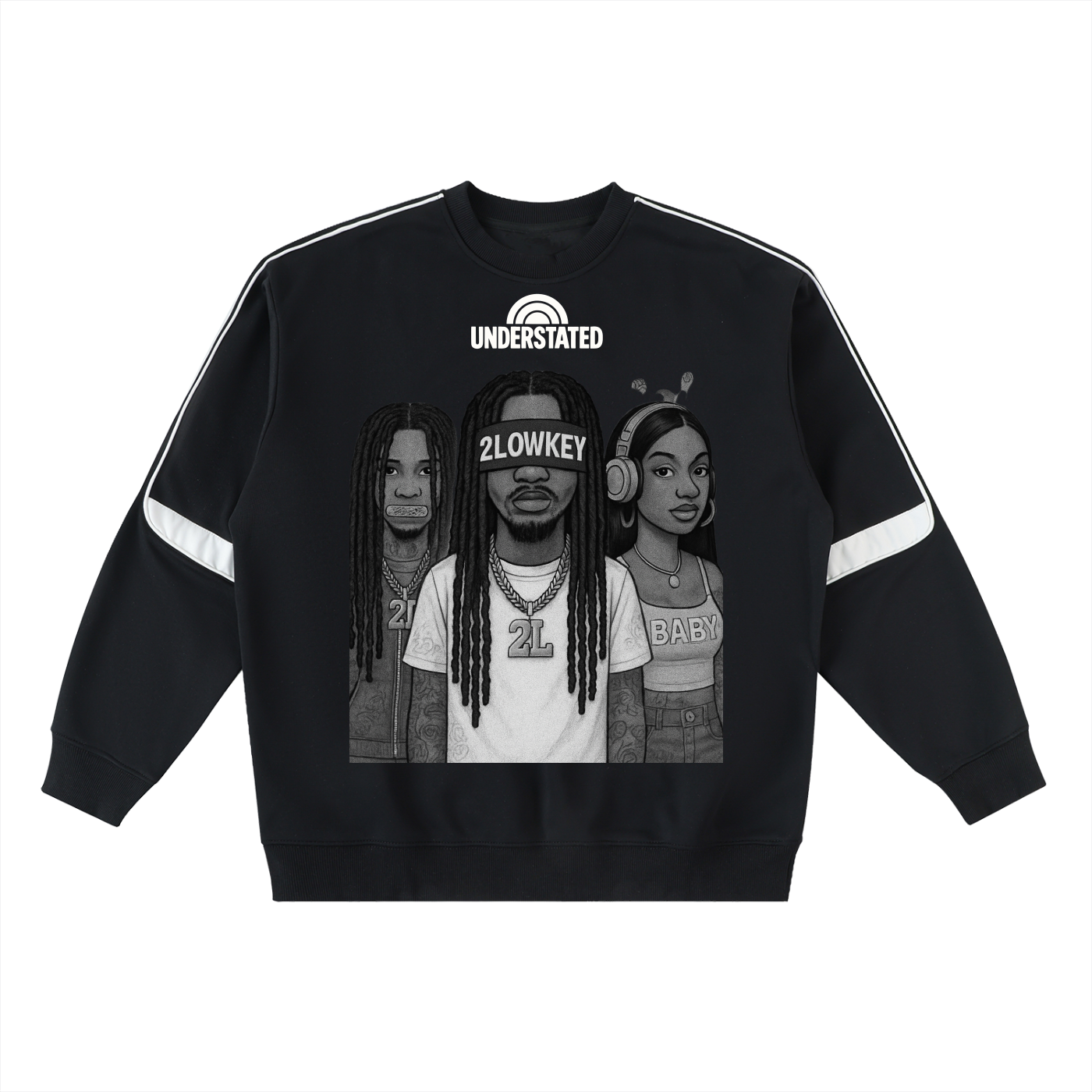 Oversized Crewneck Taped Sweatshirt
