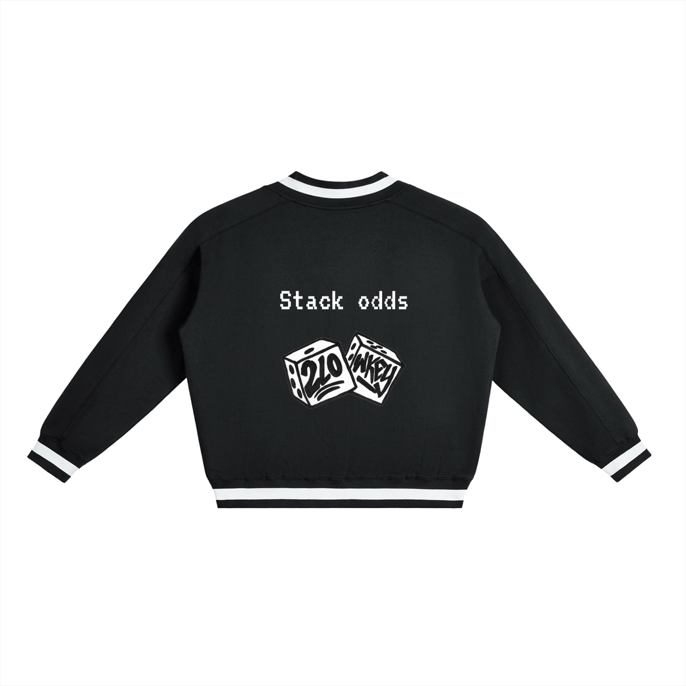 V-Neck Contrast Collar Boxy Sweatshirt