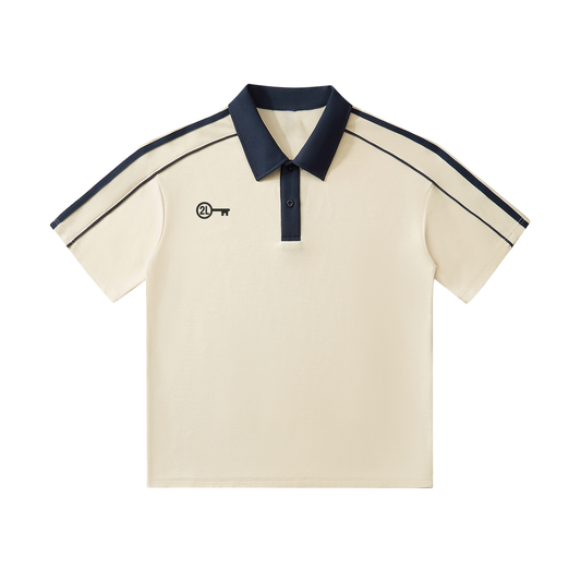 Contrast Collar Short-Sleeve Polo Shirt