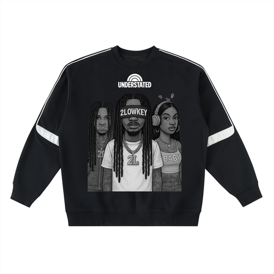 Oversized Crewneck Taped Sweatshirt