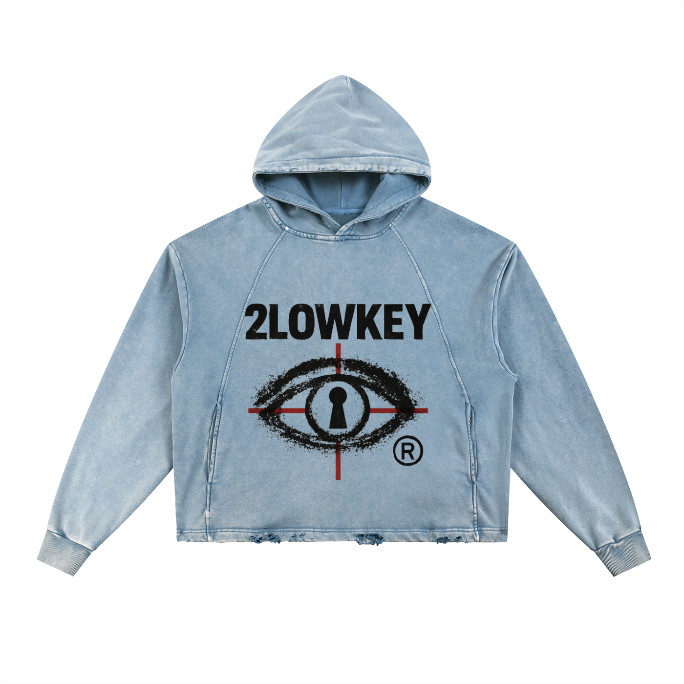 Vintage Washed Frayed-Hem Hoodie