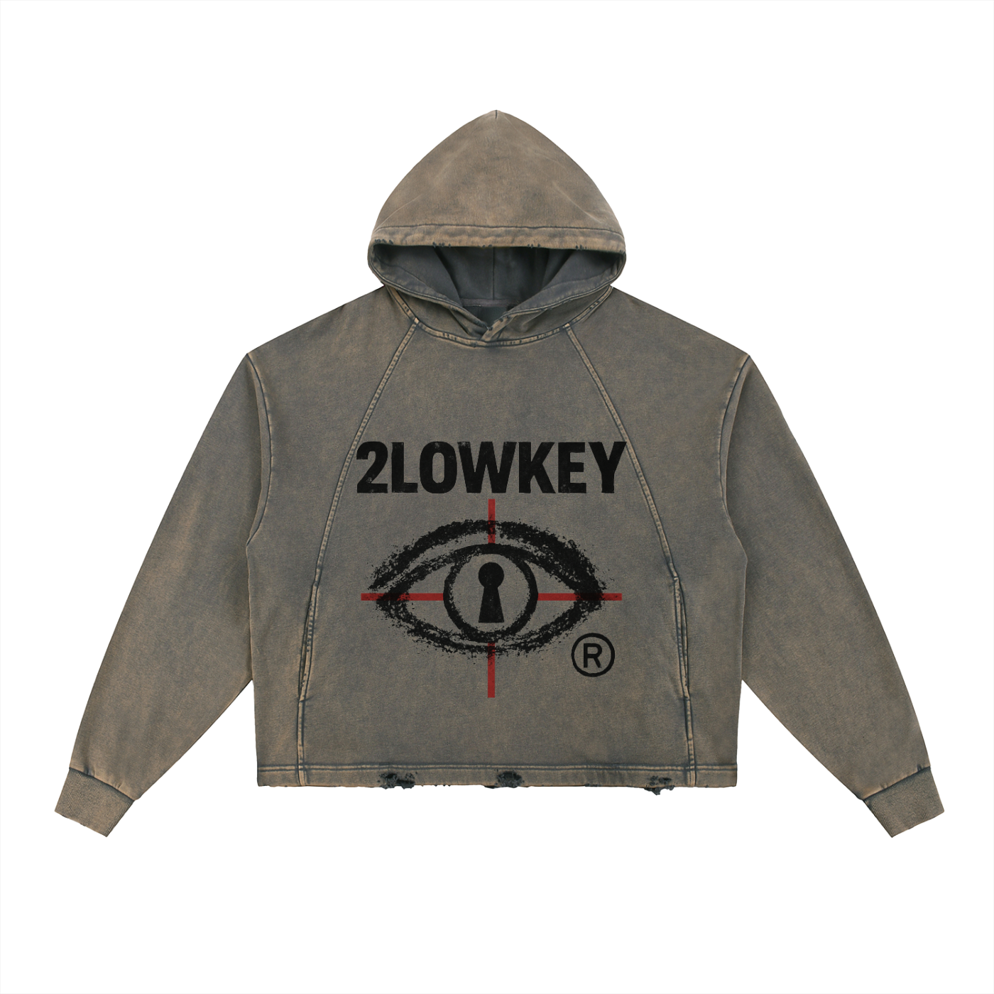 Vintage Washed Frayed-Hem Hoodie